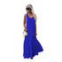 Solid Sleeveless Maxi Pleated Dress #Blue #Sleeveless